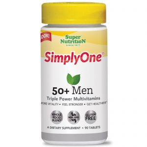 Super Nutrition, SimplyOne, Multivitamínico de Poder Triplo para Homens com 50 ou Mais, 90 Comprimidos