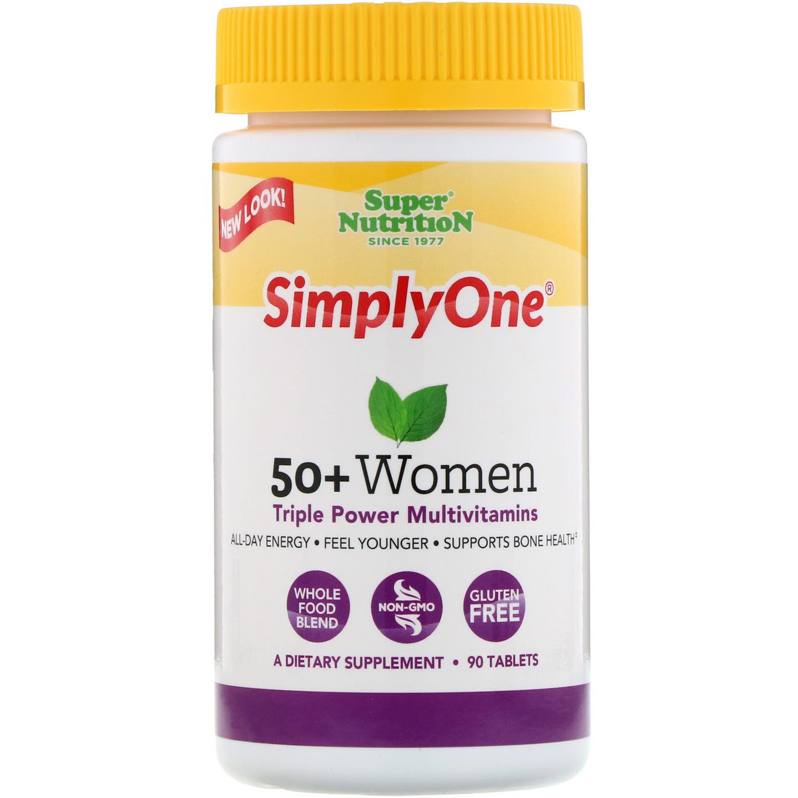 Super Nutrition, Simply One, 50+ Women, Triple Power Multivitamins, 90 Tablets