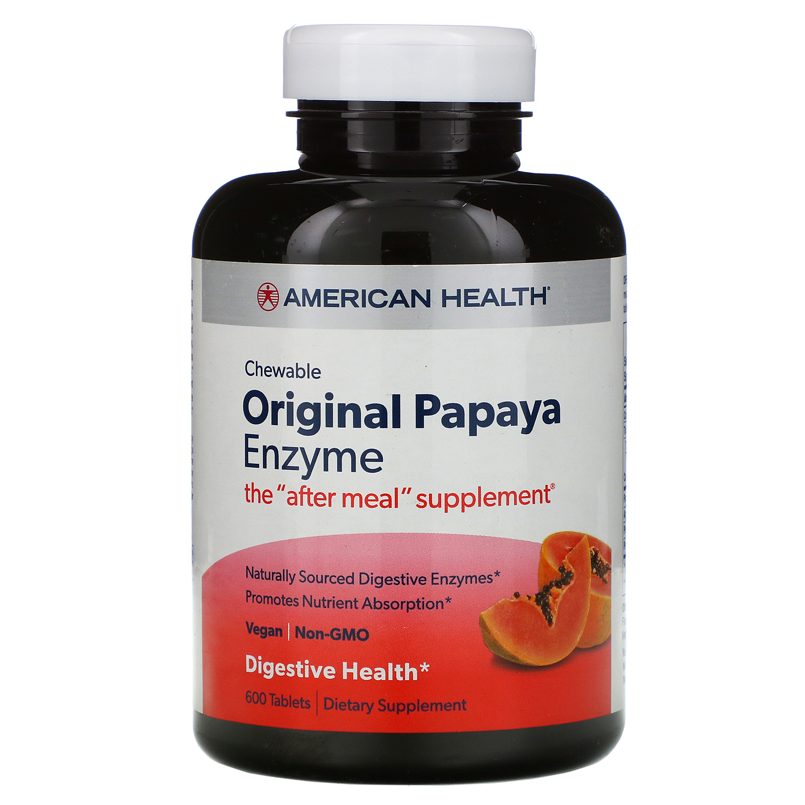 American Health, Original Papaya Enzyme, 600 Comprimidos Mastigáveis