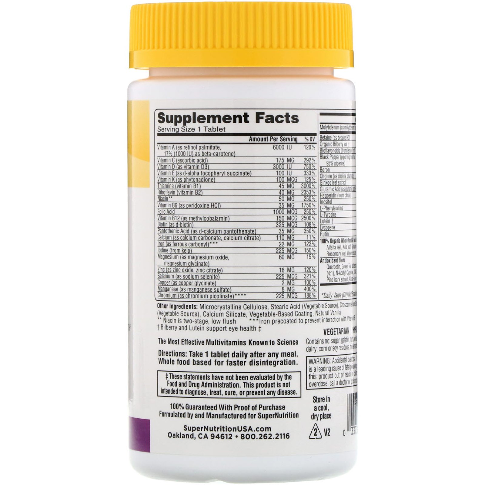 Super Nutrition, Simply One, 50+ Women, Triple Power Multivitamins, 90 Tablets - Imagem 2