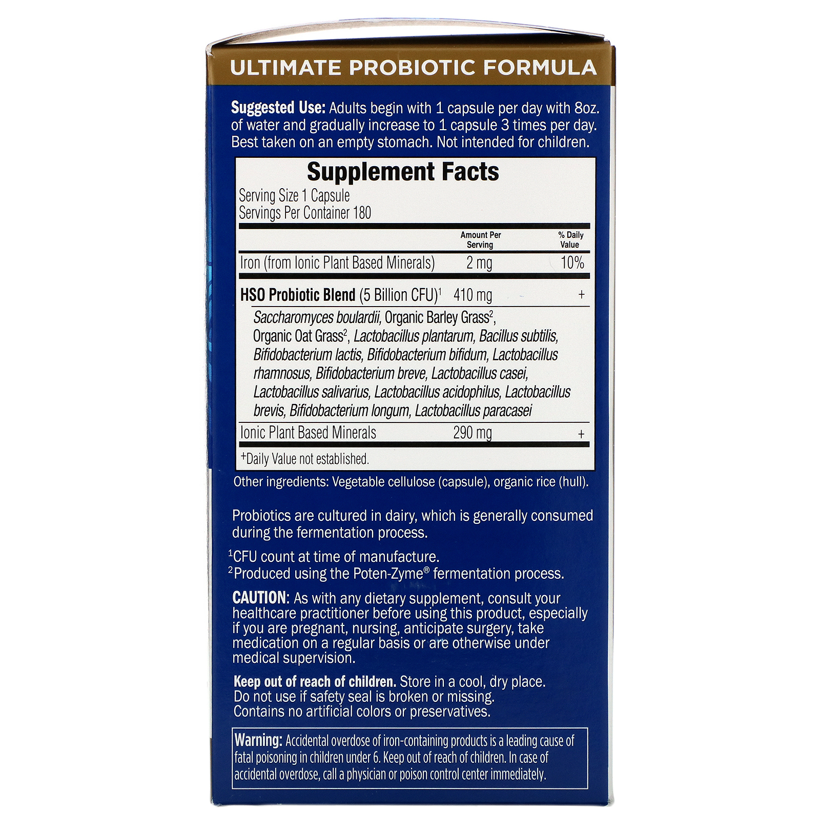 Garden of Life, Primal Defense, Ultra, Ultimate Probiotic Formula, 180 UltraZorbe Vegetarian Capsules - Imagem 2