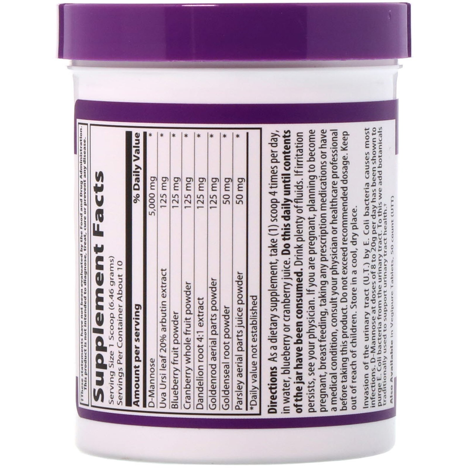Vibrant Health, U.T. Vibrance, D-Manose 5.000 mg, Versão 1.1, 64,55 g (2,28 oz) - Imagem 2
