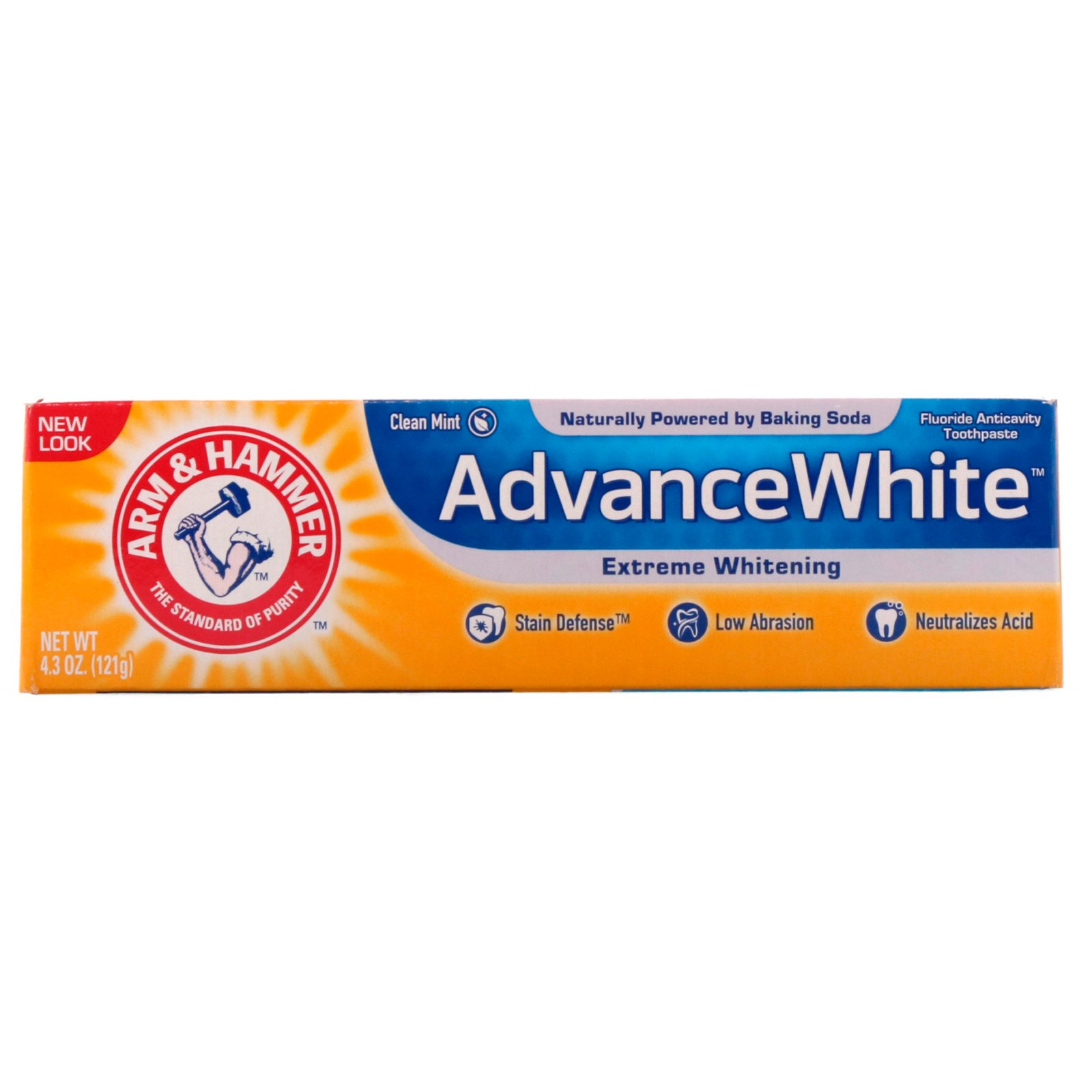 Arm & Hammer, Advance White, Creme Dental Clareador Extremo, Clean Mint, 121 g (4,3 oz) - Imagem 2