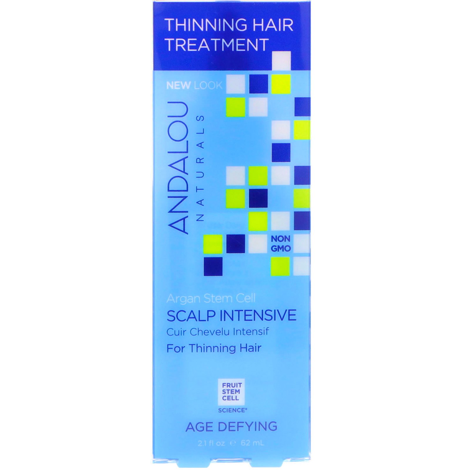 Andalou Naturals, Células-tronco de Argan, Intensivo para o Couro Cabeludo, Tratamento para Queda de Cabelos, Rejuvenescedor, 62 ml (2,1 fl oz)