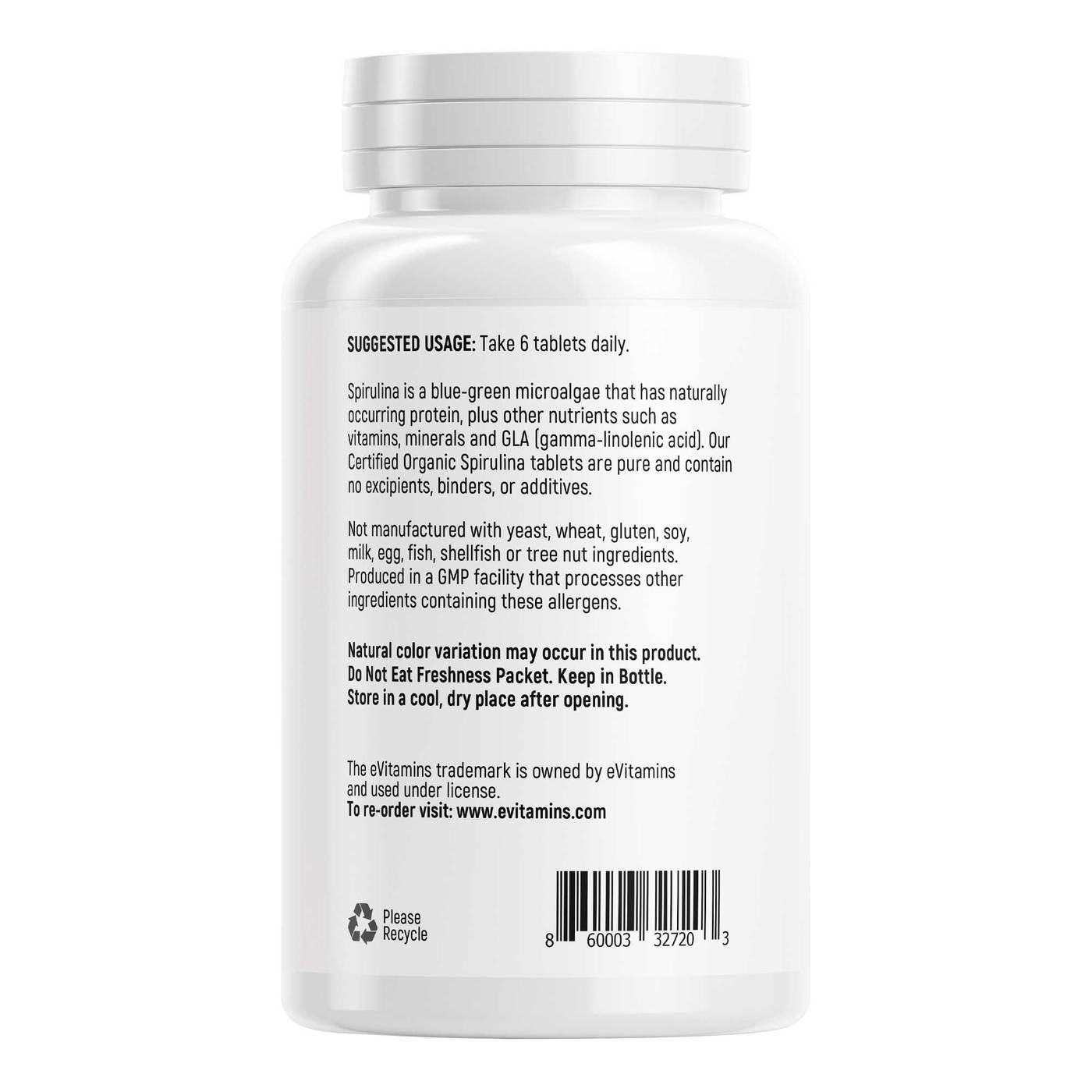 eVitamins Spirulina 200 Tabletes - Imagem 2