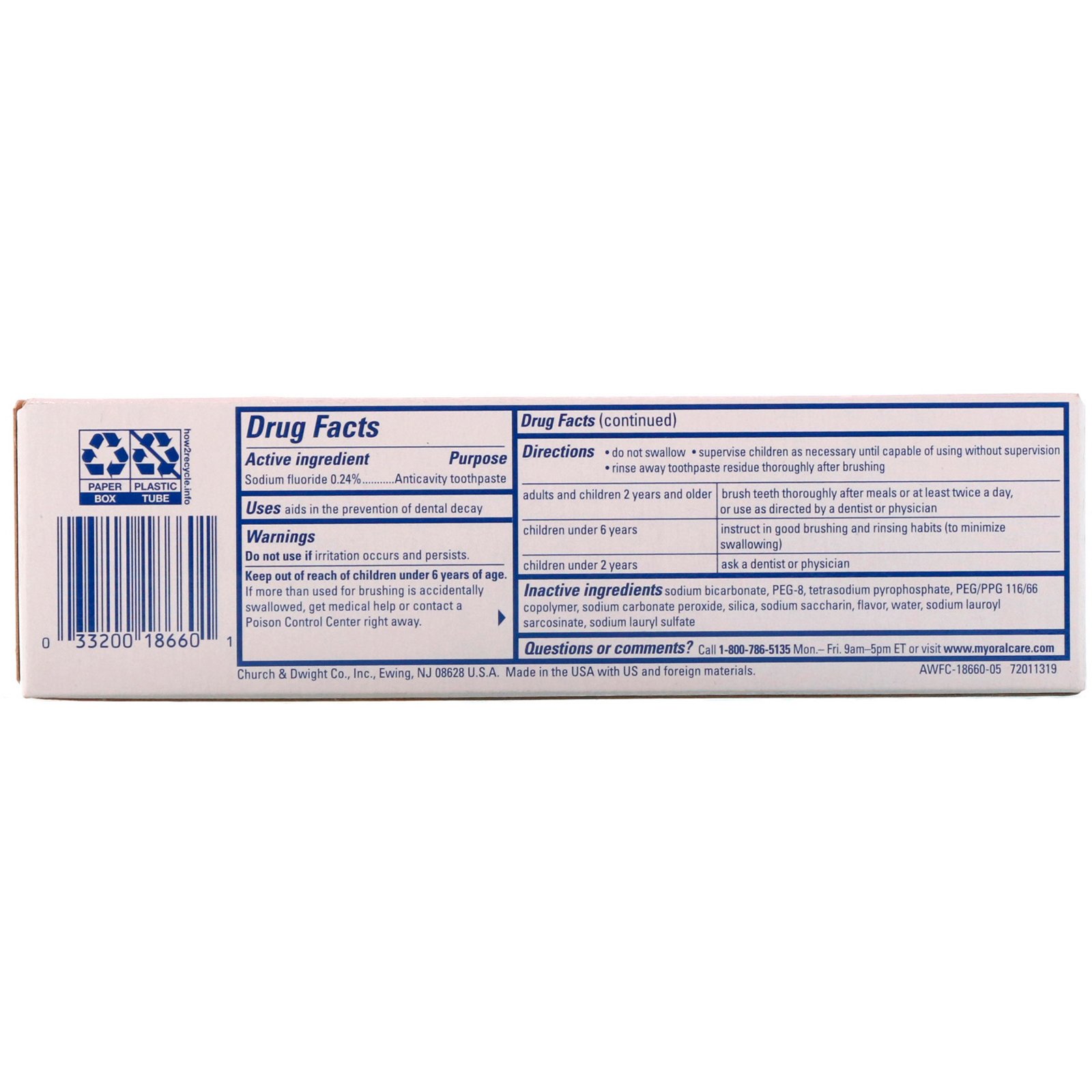 Arm & Hammer, Advance White, Creme Dental Clareador Extremo, Clean Mint, 121 g (4,3 oz) - Imagem 3