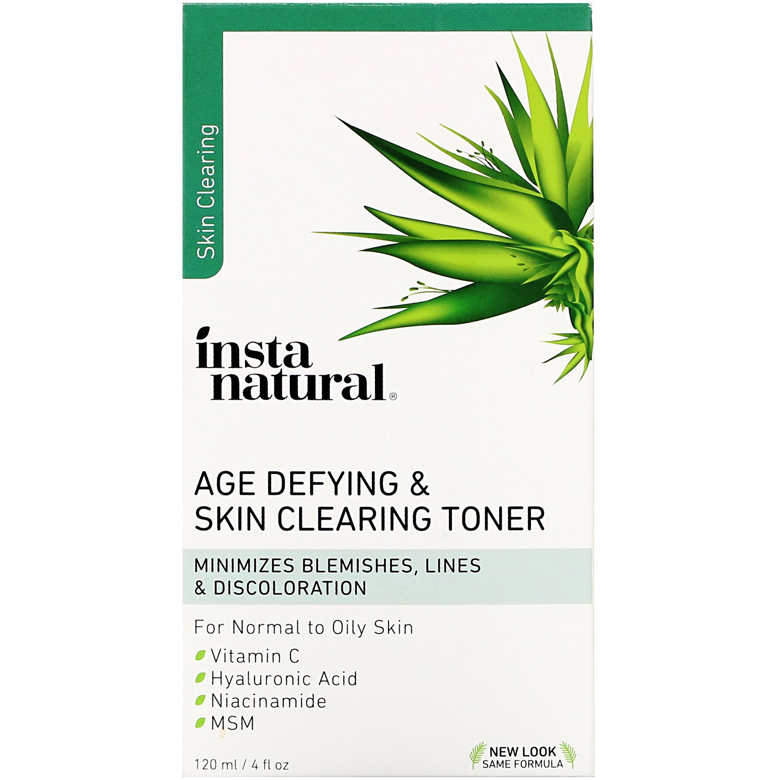 InstaNatural, Age-Defying & Skin Clearing Toner, 4 fl oz (120 ml) - Imagem 2