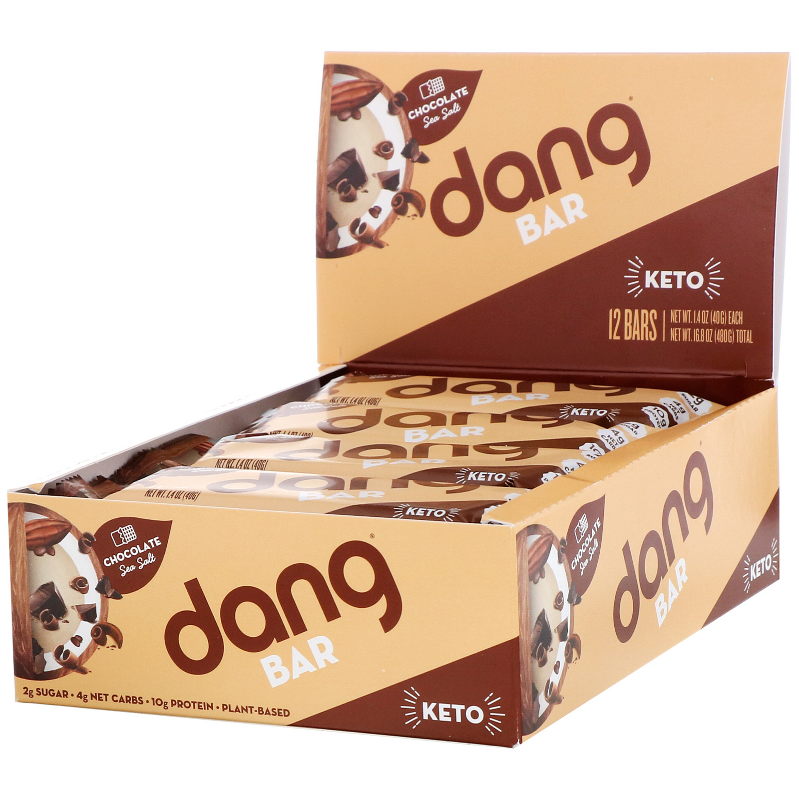 Dang, Keto Bar, Sal Marinho com Chocolate, 12 Barras, 40 g (1,4 oz) Cada