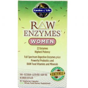 Garden of Life, RAW Enzimas para Mulheres - 90 Cápsulas Vegetarianas