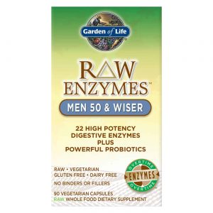 Garden of Life, RAW Enzymes™ - Homens de 50 anos ou mais - 90 Cápsulas Vegetarianas