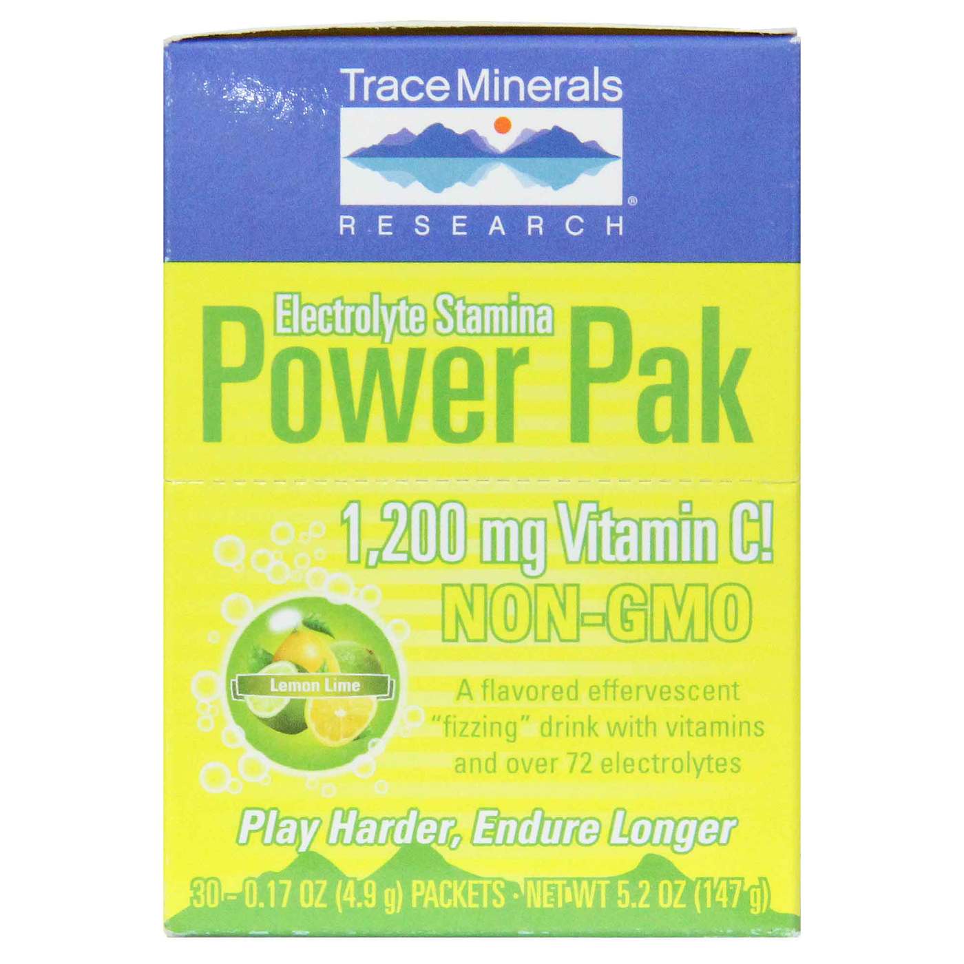 Trace Minerals Research Eletrólito Stamina Power Pak Limão Lima 32-8,9 g Pacotes - Imagem 2