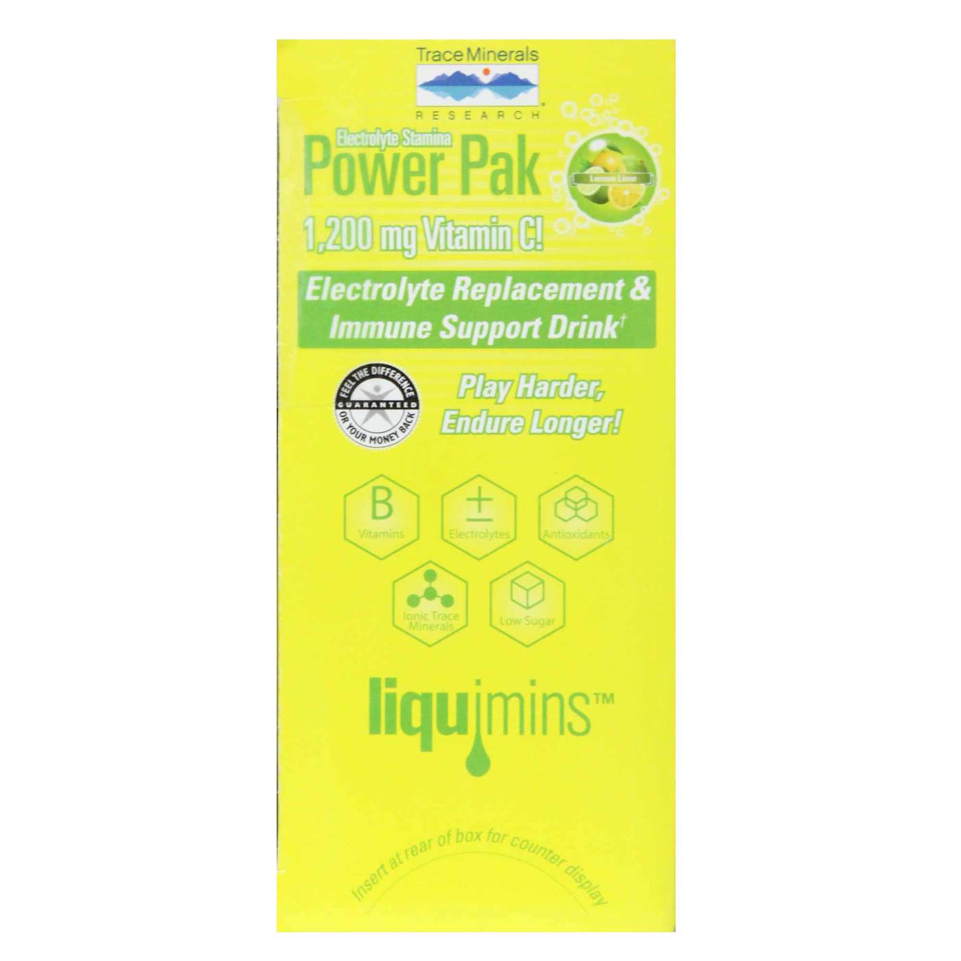 Trace Minerals Research Eletrólito Stamina Power Pak Limão Lima 32-8,9 g Pacotes - Imagem 4