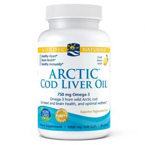 Nordic Natural, Óleo de Fígado de Bacalhau Ártico, Sabor de Limão - 90 Cápsulas