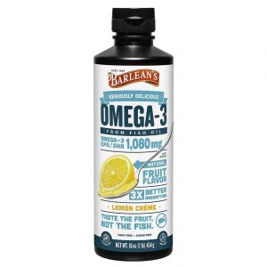 Barlean's, Óleo de Peixe Ômega-3, Sabor Creme de Limão - 454 g