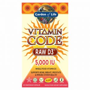 Garden of Life, Vitamina D3 5.000 IU - 60 Cápsulas