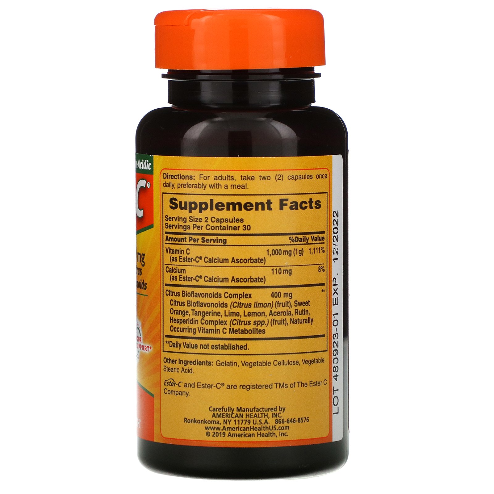 American Health, Ésteres C, 500 mg, 60 cápsulas - Imagem 2