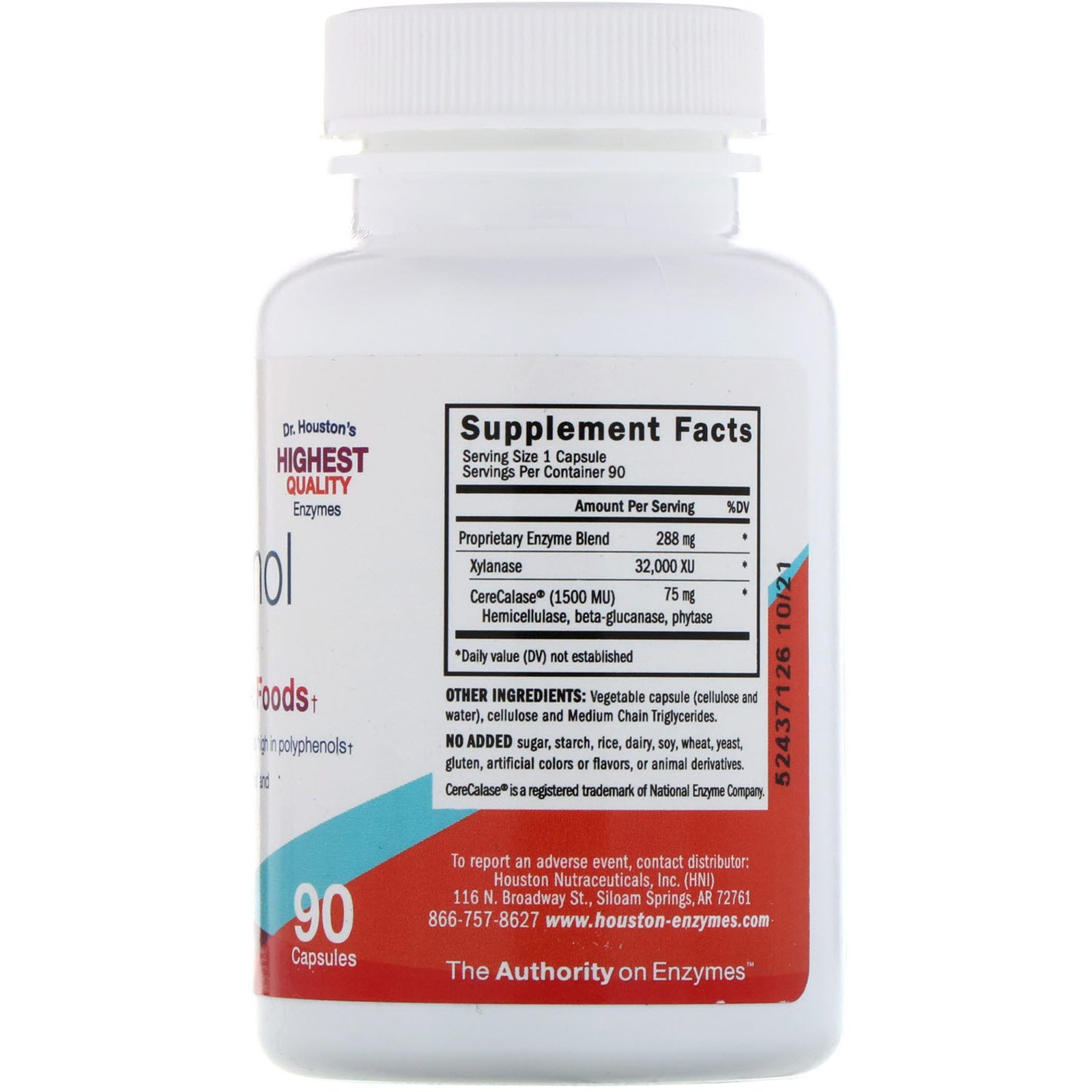 Houston Enzymes, No-Fenol, 90 Cápsulas - Imagem 2
