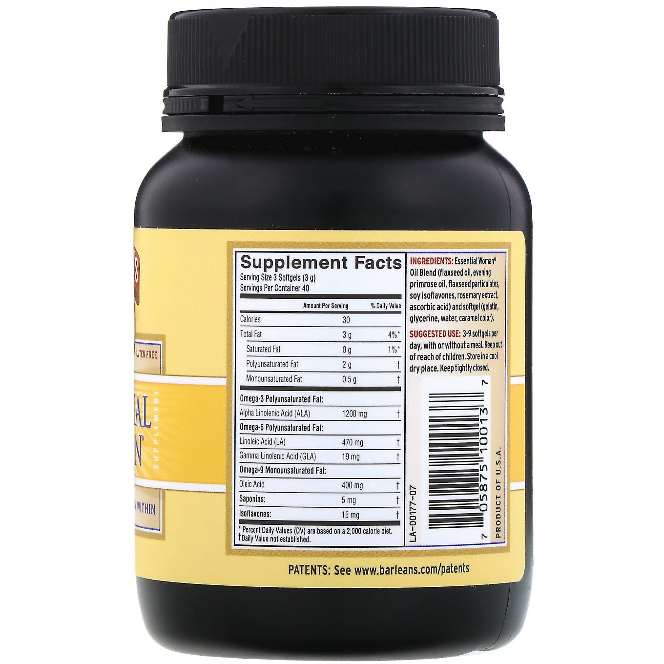 Barlean's, Essential Woman Supplement, 120 Softgels - Imagem 2