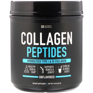 Sports Research, Peptídeos de Colágeno, Sem Sabor, 454 g (16 oz)