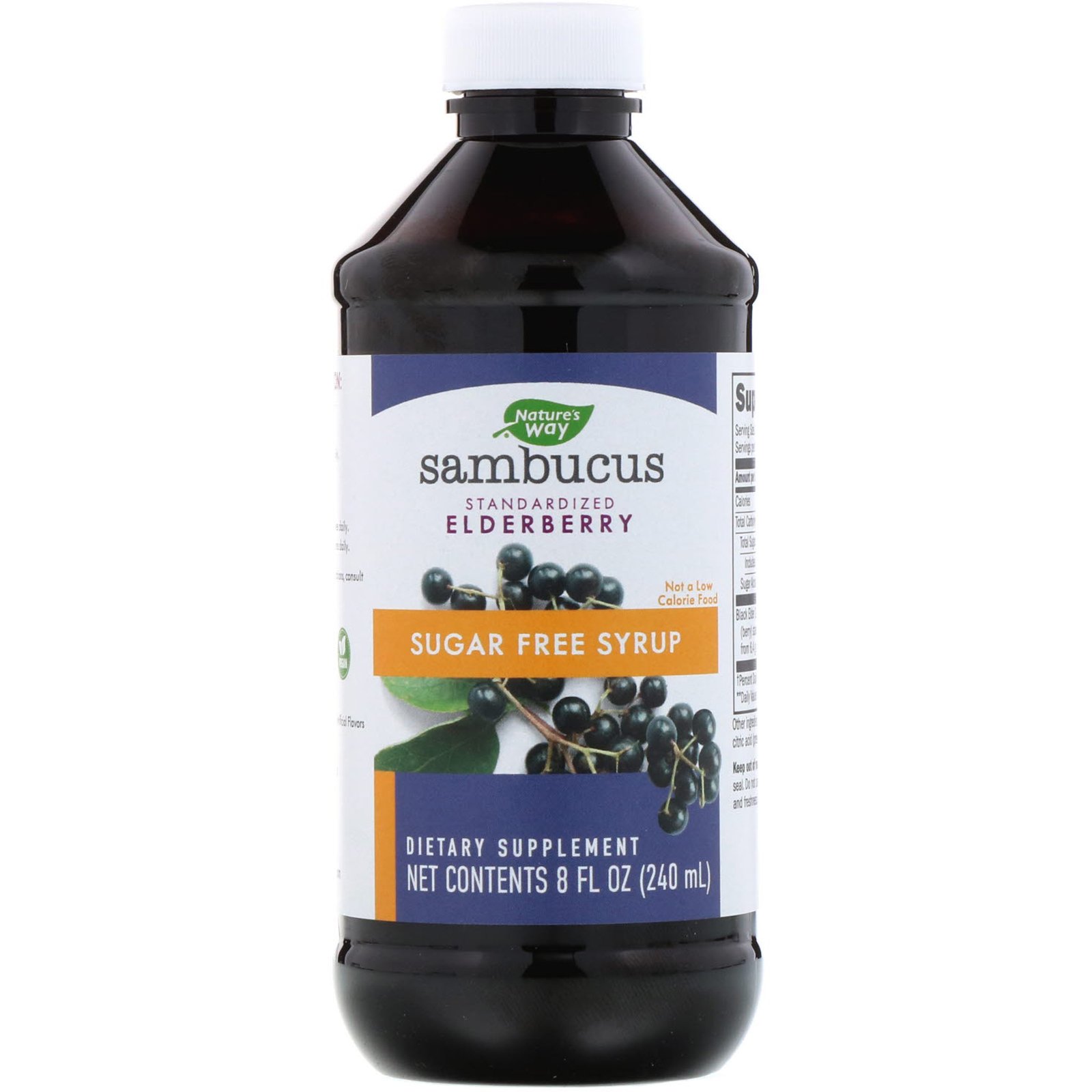 Nature's Way, Sambucus, Baga de Sabugueiro Padronizada, Xarope sem Açúcar, 240 ml (8 oz) - Imagem 3