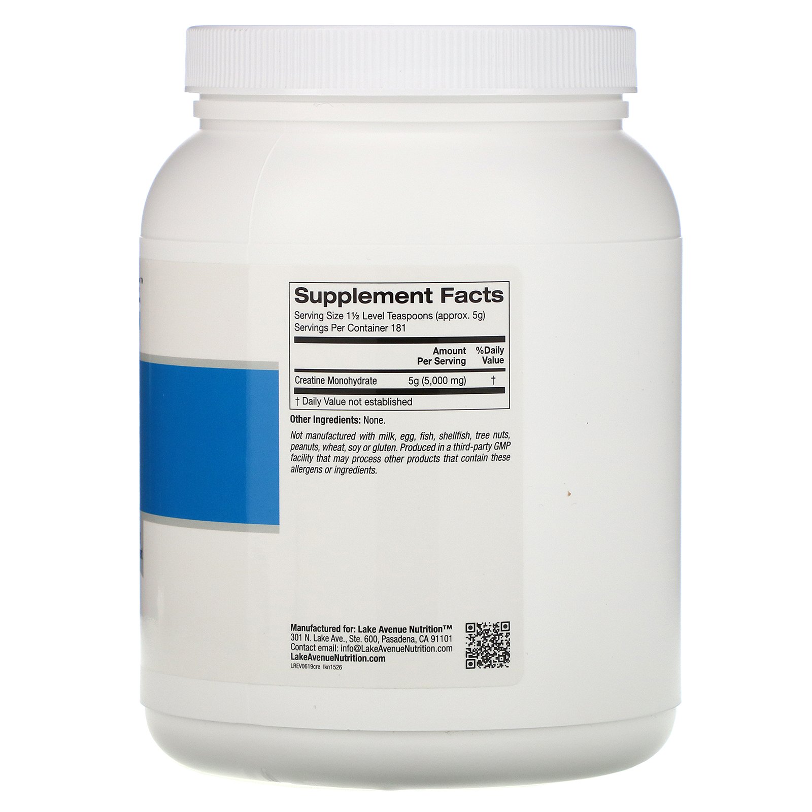 Lake Avenue Nutrition, Creatine Powder, Unflavored, 5,000 mg, 32 oz (907 g) - Imagem 2
