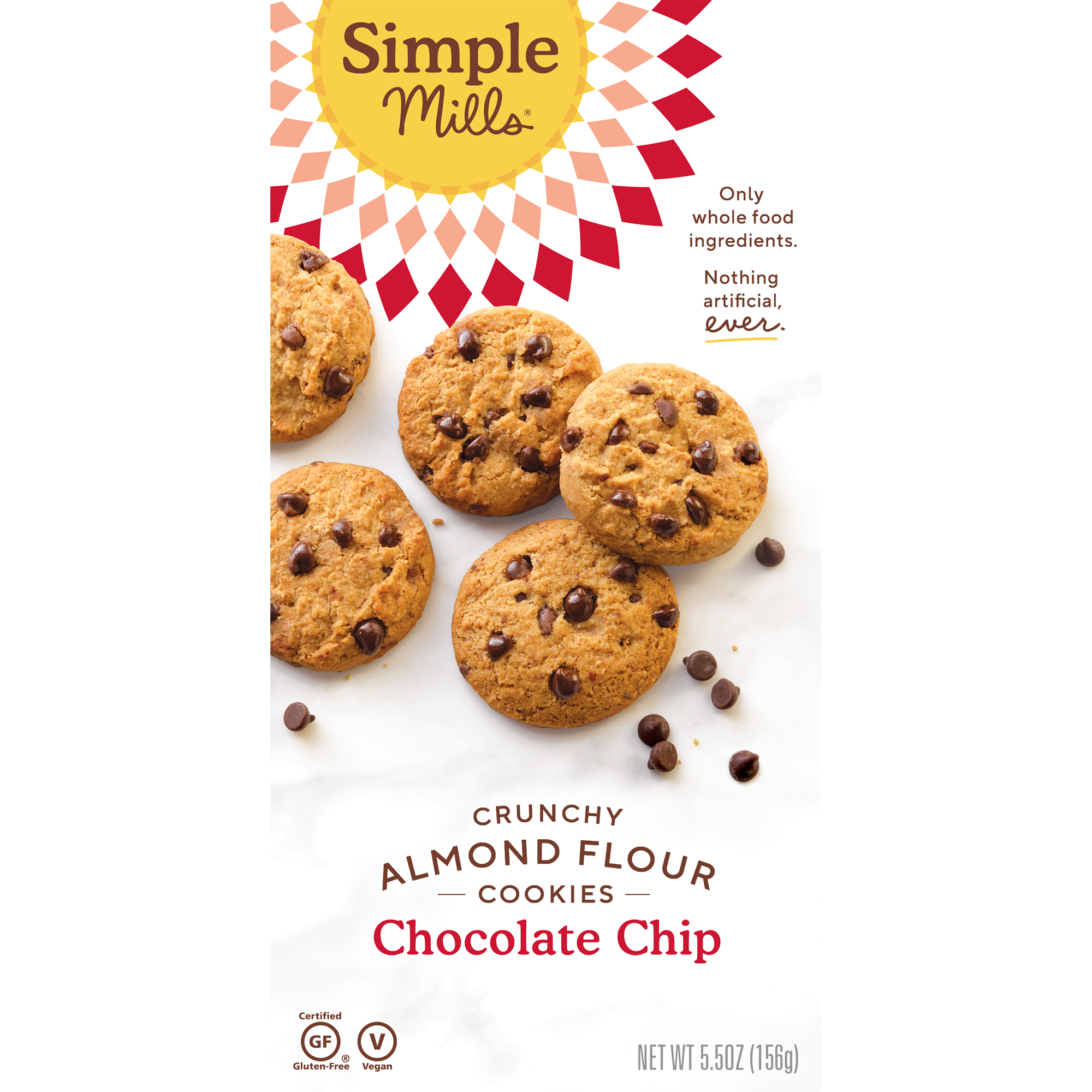 Simple Mills, Naturalmente livre de glúten, Mistura de Farinha de Amêndoas para Biscoito com Gotas de Chocolate, 9.4 oz (265 g)