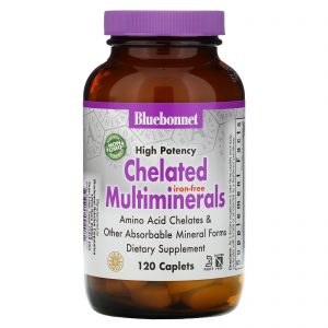 Bluebonnet Nutrition, Multiminerais Quelatados, Sem Ferro, 120 Cápsulas