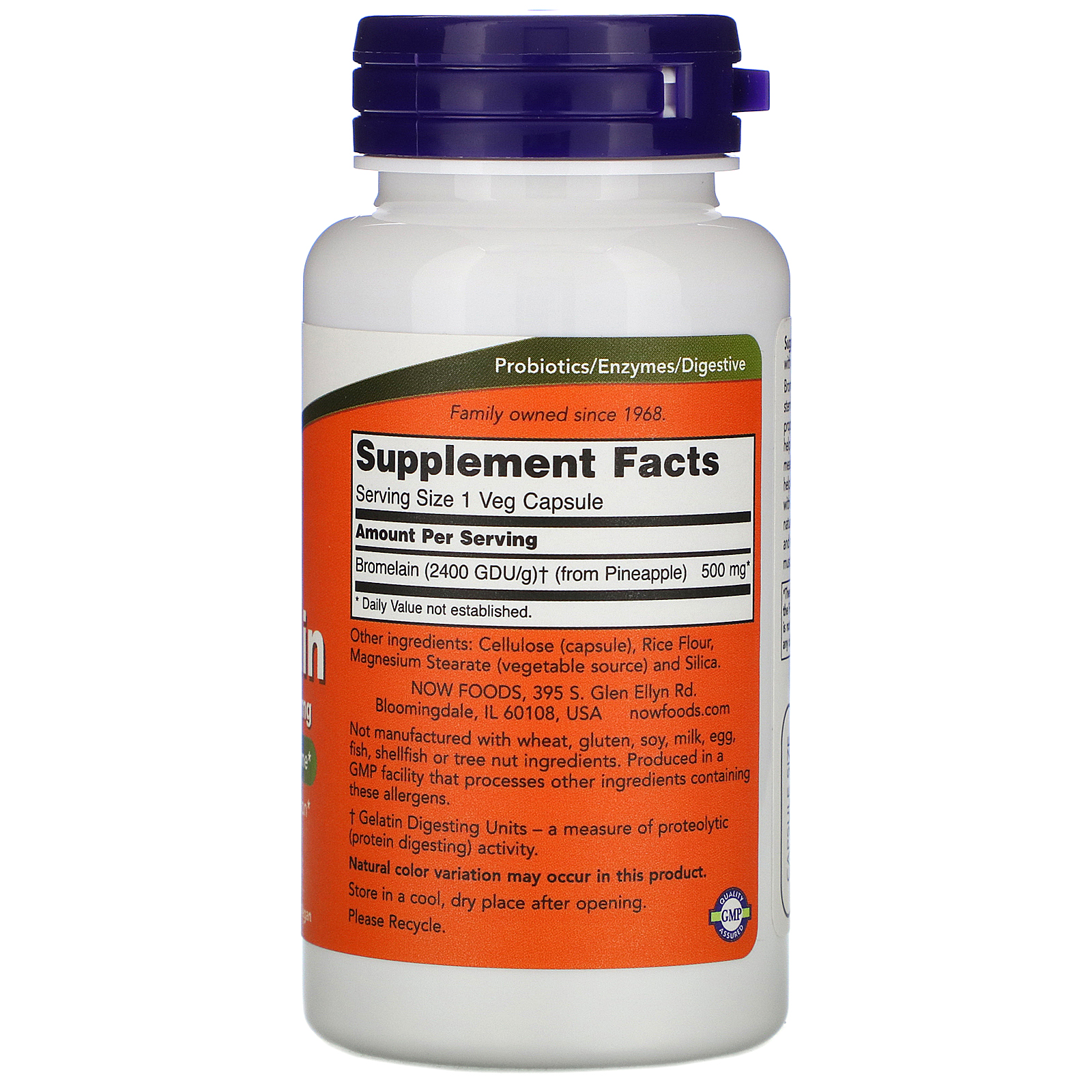 Now Foods, Bromelina, 500 mg, 60 Cápsulas Vegetais - Imagem 2