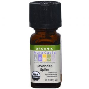 Aura Cacia, Óleo Essencial de Espinho de Lavanda Orgânica - 0,25 onças (7,4mL)