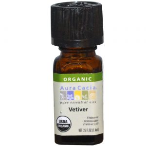 Aura Cacia, Óleo Essencial de Vetiver - 7.4 ml