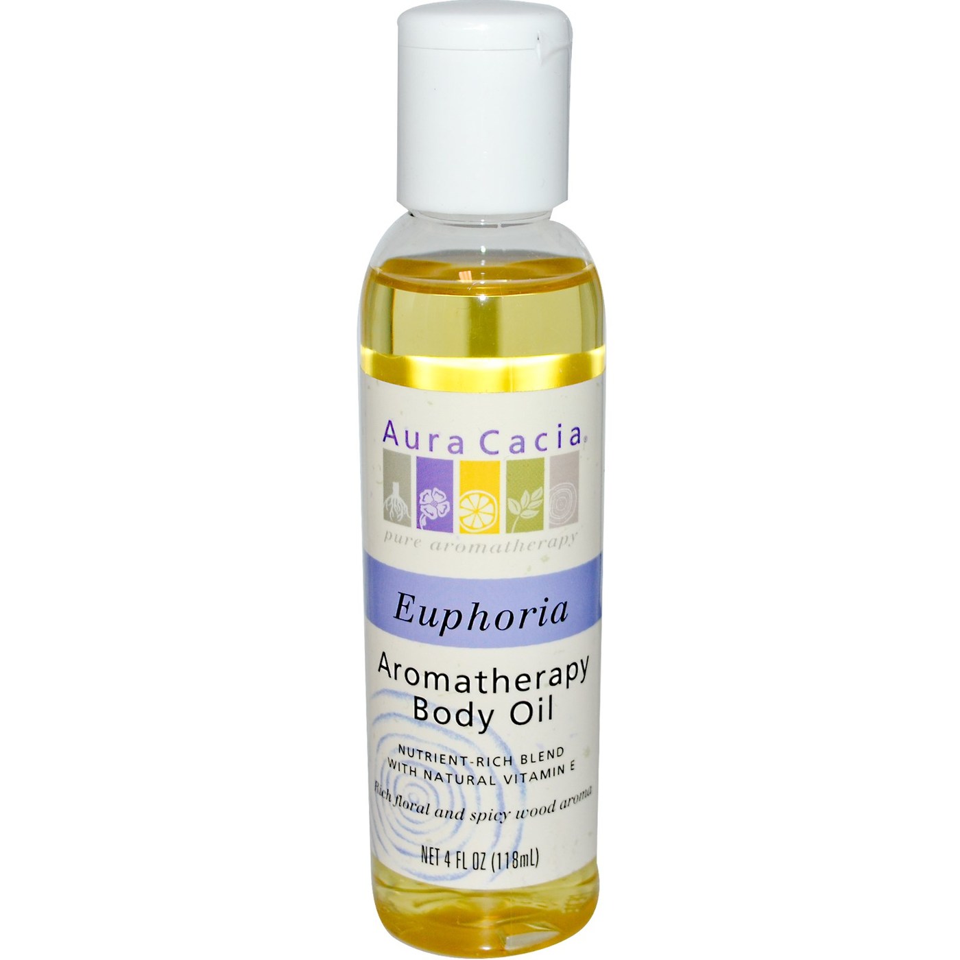Aura Cacia Massag / banho de óleo Euphoria 4 onças