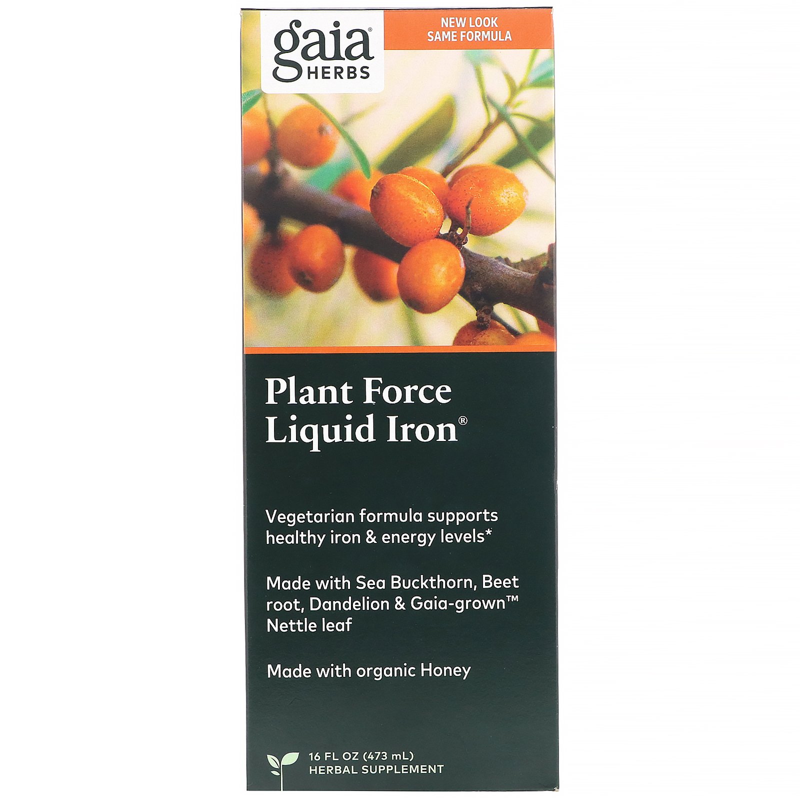 Gaia Herbs, Plant Force Liquid Iron, 473 ml (16 fl oz)
