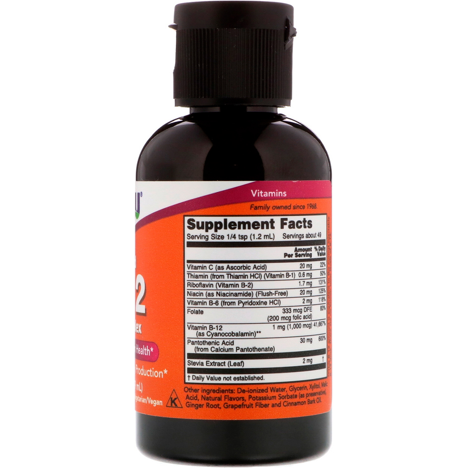 Now Foods, Vitamina B-12 Líquida, Complexo B , 2 fl oz (59 ml) - Imagem 2