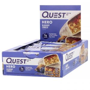 Quest Nutrition, Hero Barra de Proteínas, Cobbler de Mirtilo, 10 Barras, 60 g (2,12 oz) Cada