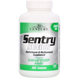 21st Century, Sentry Senior, suplemento multivitamínico e multimineral, adultos com mais de 50 anos, 265 comprimidos
