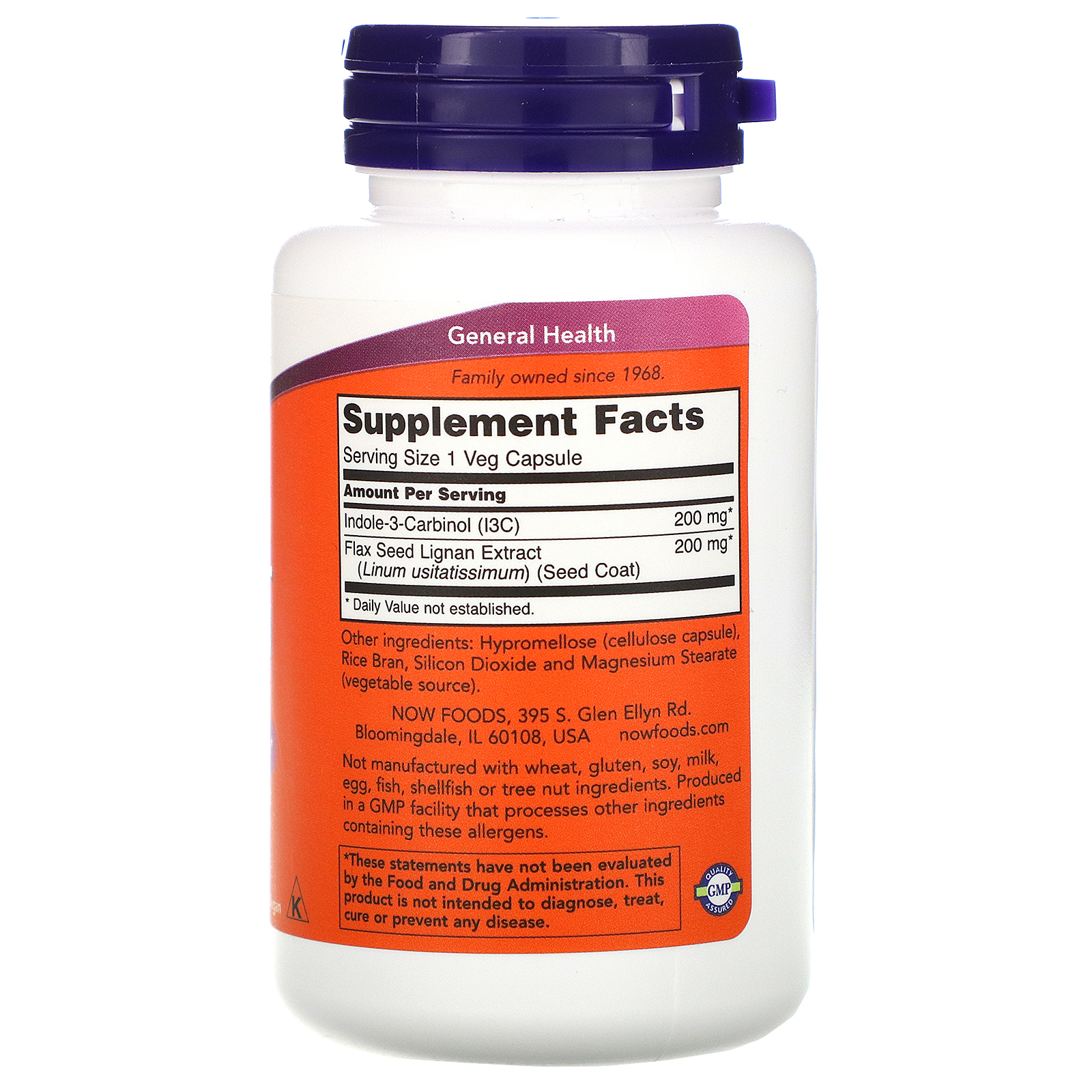 Now Foods, Indole-3-Carbinol, 200 mg, 60 Cápsulas Vegetais - Imagem 2
