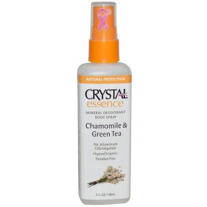 Crystal Essence, Spray Corporal Desodorizante Mineral, Camomila e Chá Verde - 118 ml (4 fl oz)