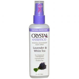 Crystal Essence, Desodorante Corporal Mineral Spray, Lavanda e Chá Branco - 118 ml (4 fl oz)