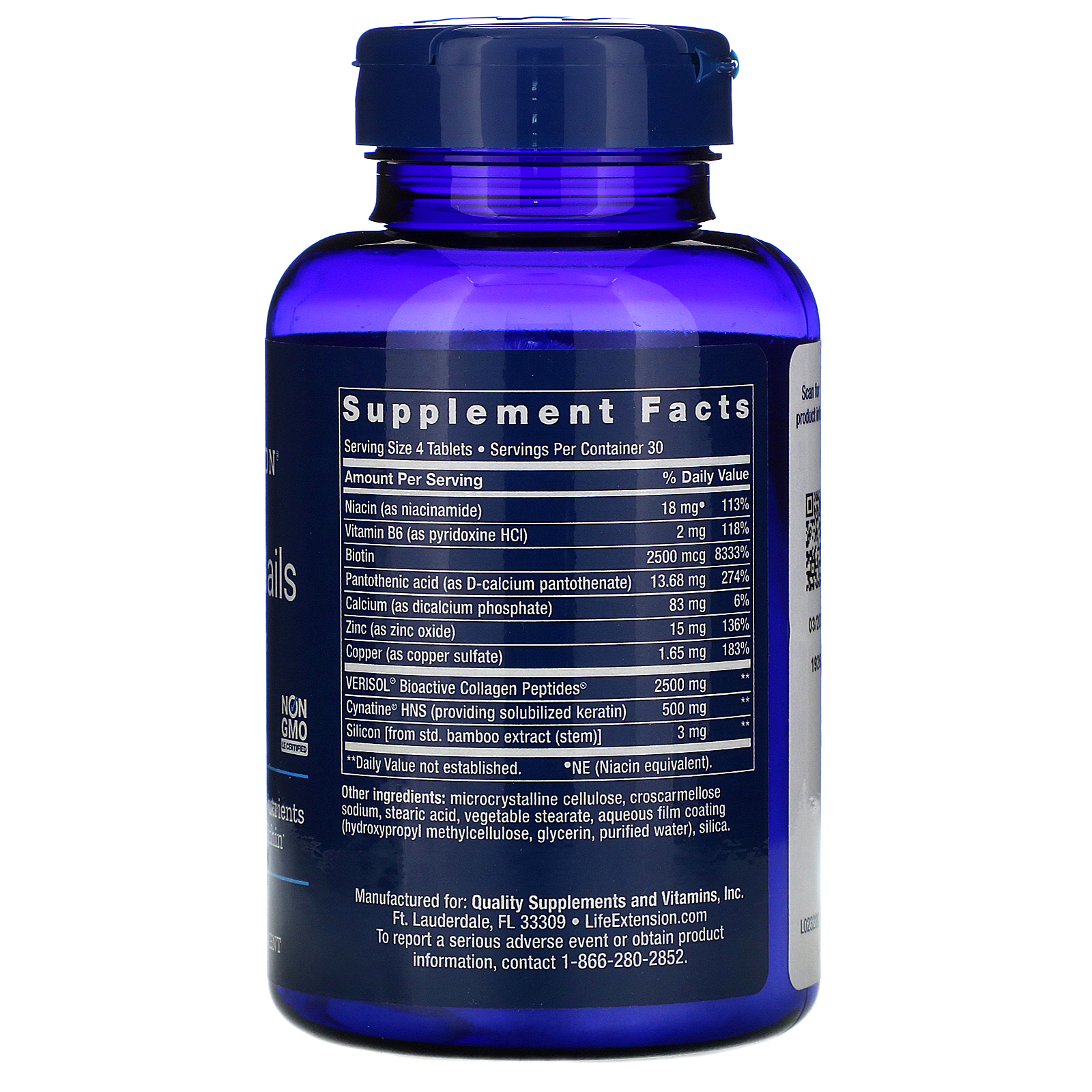 Life Extension, Hair, Skin & Nails, Collagen Plus Formula, 120 Tablets - Imagem 2