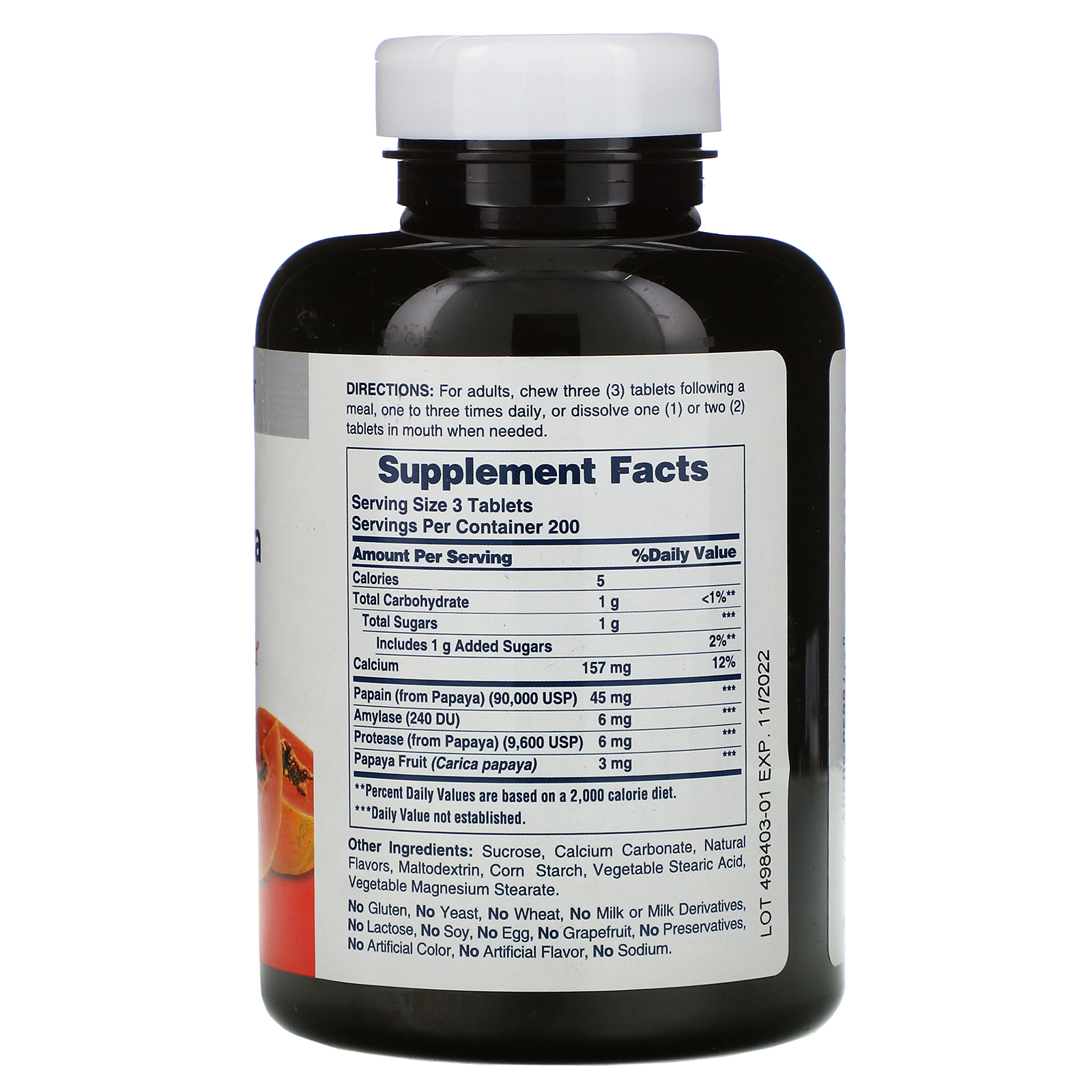 American Health, Original Papaya Enzyme, 600 Comprimidos Mastigáveis - Imagem 2
