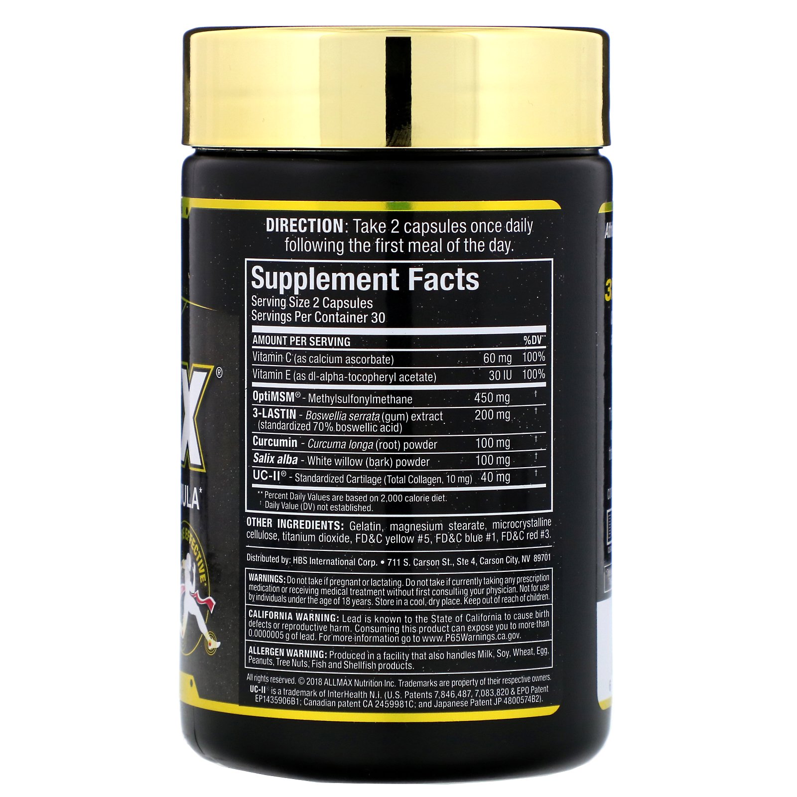 ALLMAX Nutrition, AllFlex, All-In-One Joint Formula, 60 Cápsulas - Imagem 2