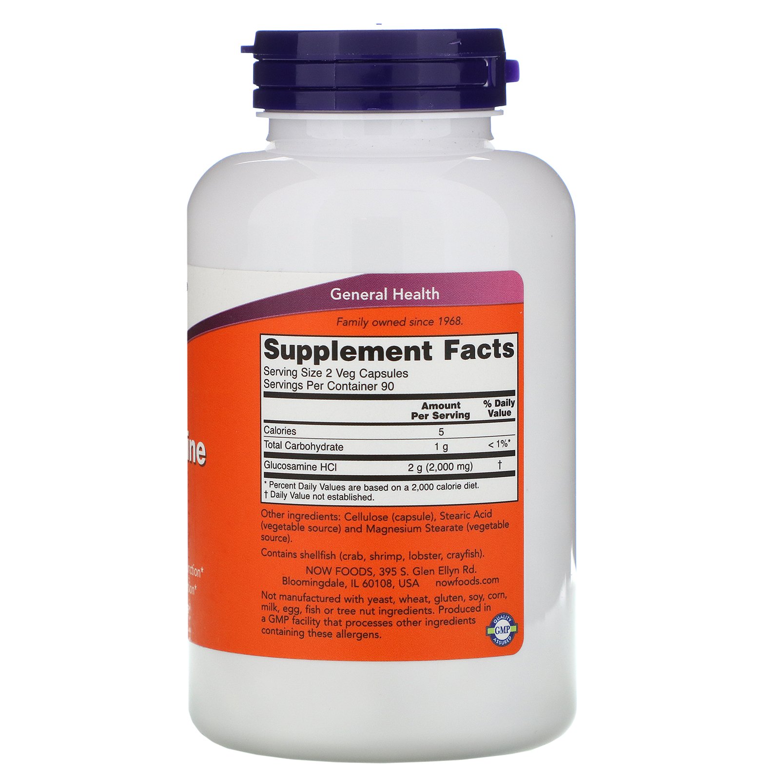 Now Foods, Glucosamine '1000', 180 Veg Capsules - Imagem 2