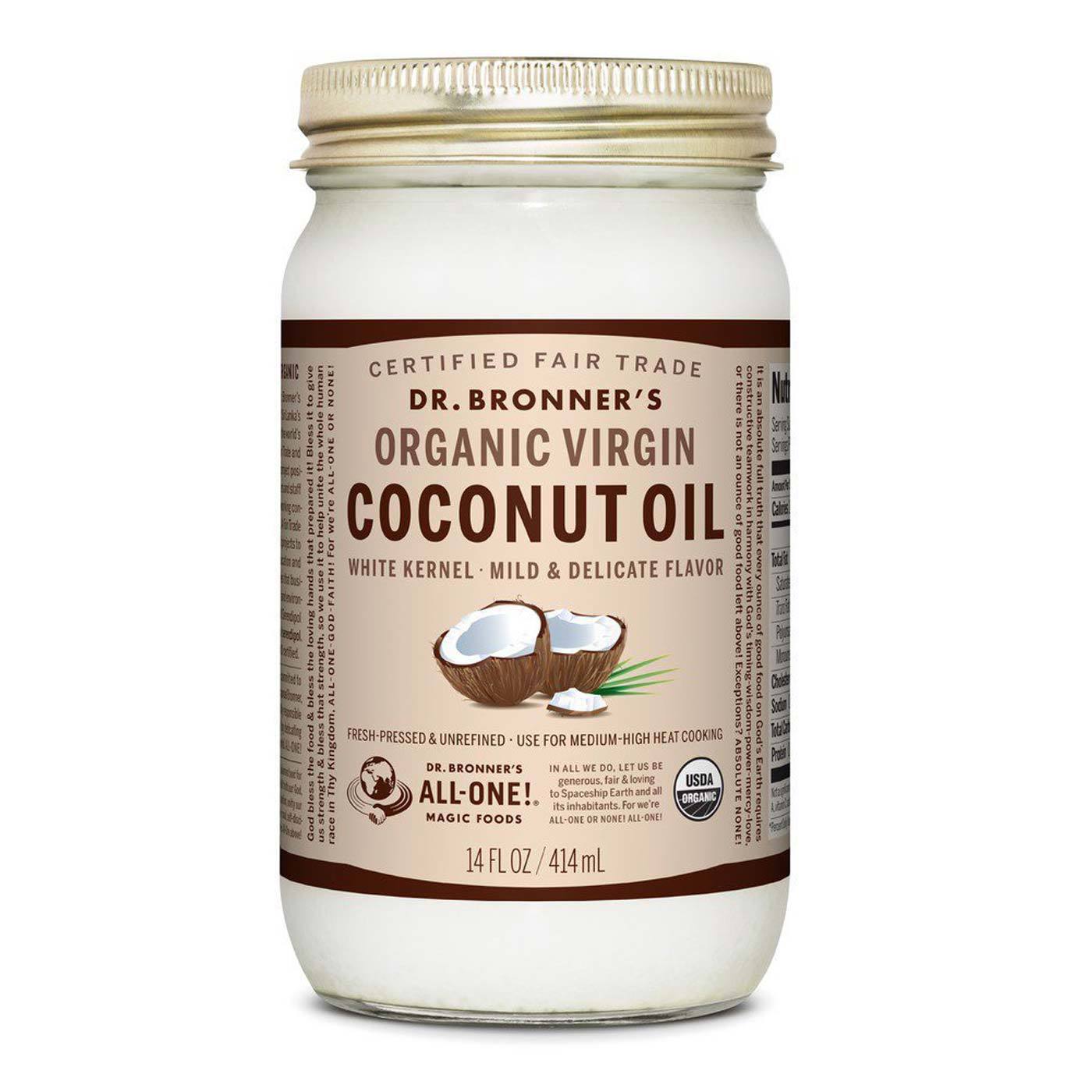 Dr Bronner Feira Orgânica Branco Virgin Óleo de Coco 14 oz