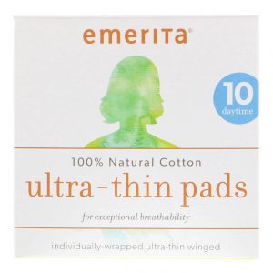 Emerita, Almofadas diurnas ultrafinas de algodão natural - Absorventes Higiênicos Femininos - 10 unidades