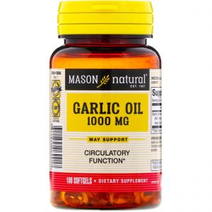 Mason Natural, Óleo de Alho, 1000 mg, 100 Cápsulas Gelatinosas