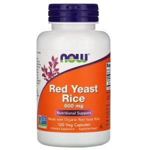 Now Foods, Arroz de Levedura Vermelha, 600 mg, 120 Cápsulas Vegetais