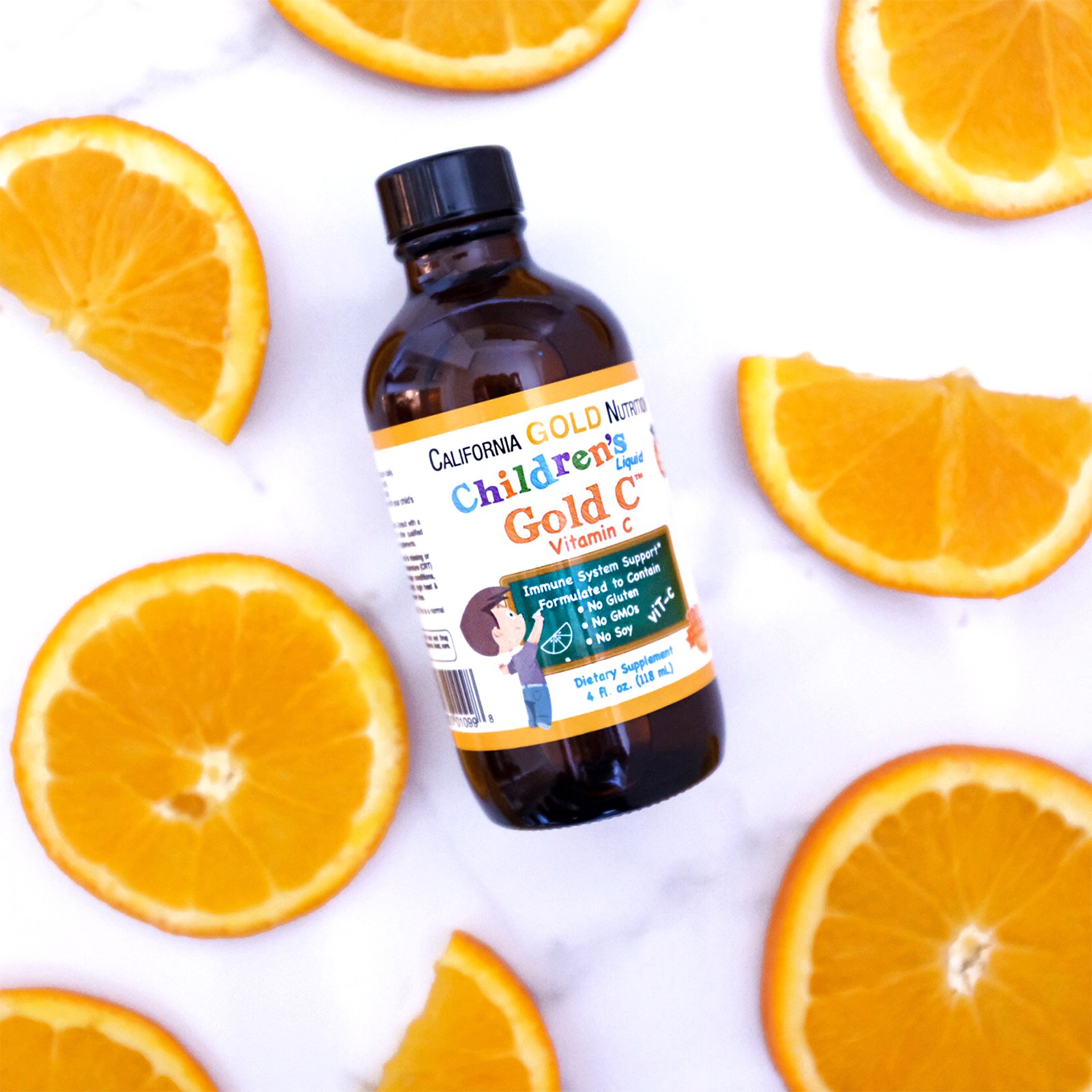 California Gold Nutrition, Children’s Liquid Gold C, Vitamina C, Classe USP, Sabor Natural de Laranja, 118 ml (4 fl oz) - Imagem 3