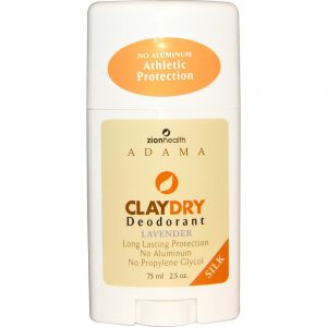 Zion Health, Desodorante Argila Seca em Seda - Aroma Lavanda - 2,5 oz (75mL)