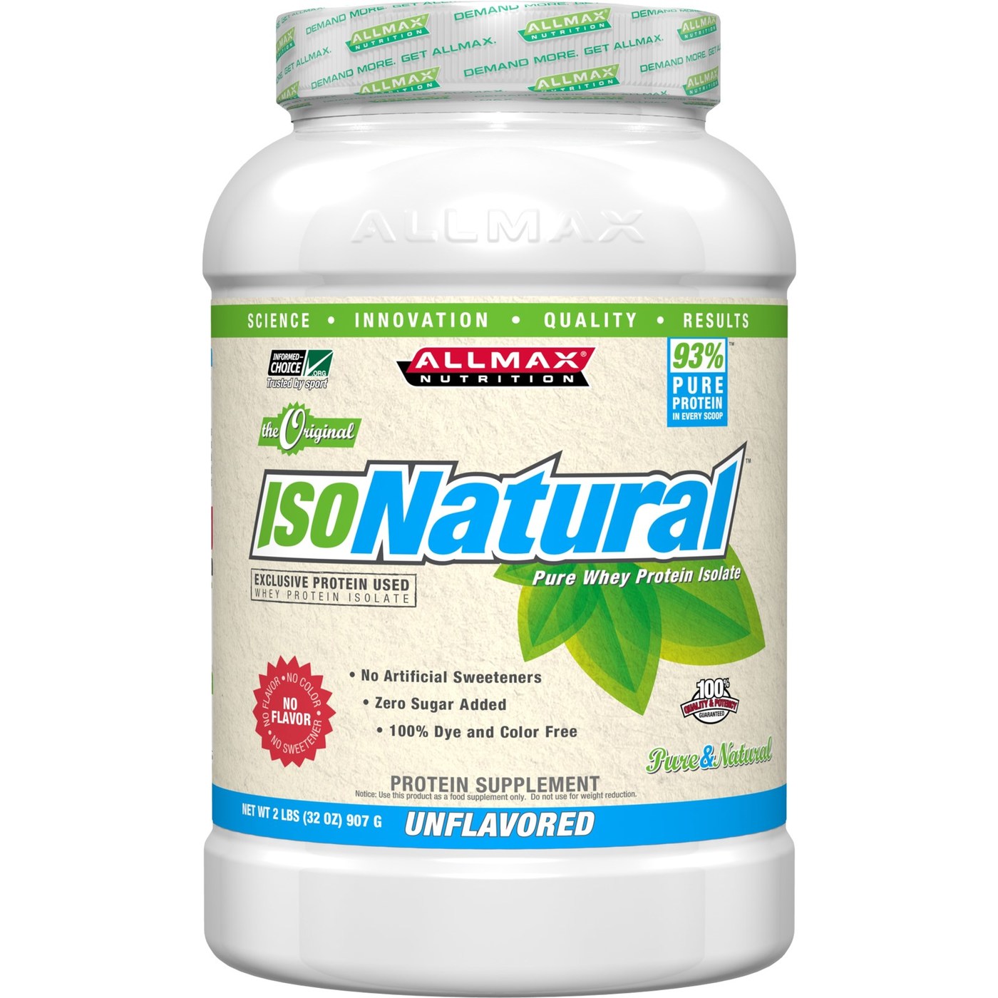AllMax Nutrition Isonatural, Sem sabor - 32 oz