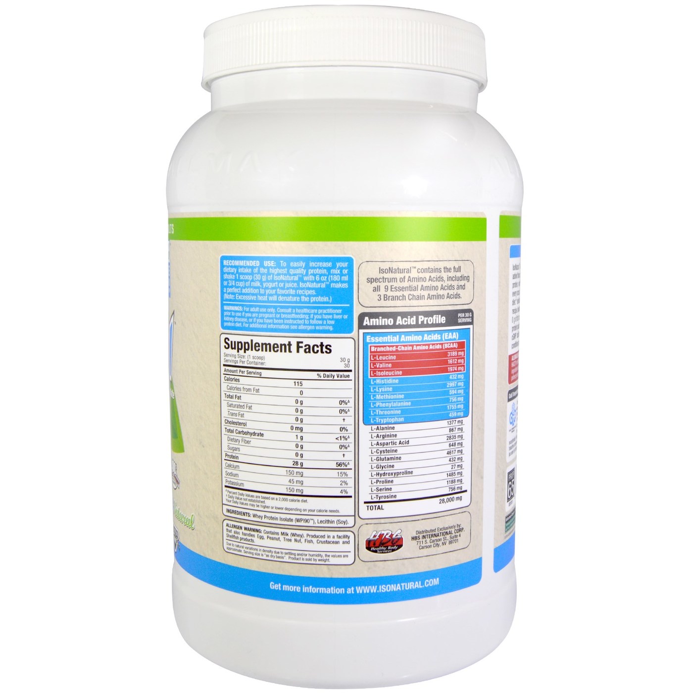 AllMax Nutrition Isonatural, Sem sabor - 32 oz - Imagem 2